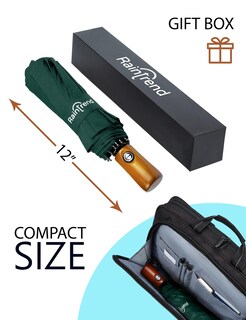 Foto 3 | Foto 3 | Paraguas Raintrend Premium Verde Oscuro A Prueba De Viento Para Viajes - Venta Internacional.