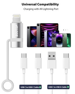 Foto 6 | Foto 6 | Adaptador Usb C A Lightning Boutop Mfi Certificado 36 W Paquete De 2 - Venta Internacional.