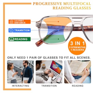 Foto 3 | Foto 3 | Gafas De Lectura Progresivas Multienfoque Jo Para Hombres/mujeres - Venta Internacional.