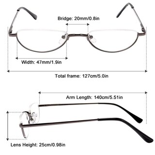 Foto 4 | Foto 4 | Gafas De Lectura Reavee Retro Designer Alloy Half Moon 1.5 - Venta Internacional.