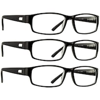 Gafas De Lectura Truvision Readers 9504h 1.00  Paquete De 3  Negras - Venta Internacional.