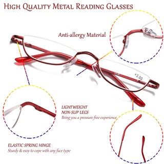 Foto 3 | Foto 3 | Gafas De Lectura Viseng Half Frame Half Moon Lens +2.5 Paquete De 3 - Venta Internacional.