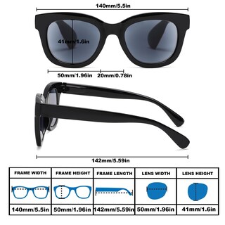 Foto 5 | Foto 5 | Gafas De Sol Reader Zxyoo Para Mujer Protección Uv400 +1 50 Paquete De 3 - Venta Internacional.