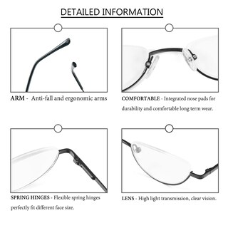 Foto 3 | Foto 3 | Gafas De Lectura Reavee Retro Designer Alloy Half Moon 2.25 - Venta Internacional.