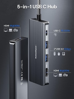 Foto 2 | Foto 2 | Adaptador Usb C A Hdmi Para Dos Monitores Dockteckexpand 5 En 1 - Venta Internacional.