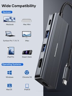 Foto 7 | Foto 7 | Adaptador Usb C A Hdmi Para Dos Monitores Dockteckexpand 5 En 1 - Venta Internacional.