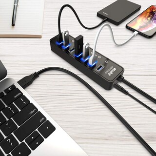 Foto 5 | Foto 5 | Hub Usb Atolla Concentrador De Datos Usb 3.0 De 7 Puertos Con Puerto De Carga - Venta Internacional.