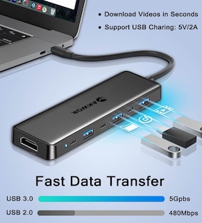 Foto 5 | Foto 5 | Adaptador Hdmi Usb C Hub 7 En 1 Con Hdmi 4k Pd100w Para Macbook - Venta Internacional.