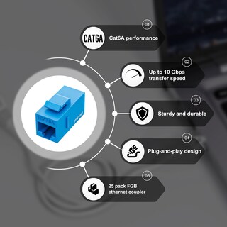 Foto 4 | Foto 4 | Acoplador Keystone Fgb Cat6a Rj45 10 Gbps 25 Unidades Azul - Venta Internacional.