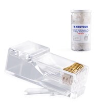 Conectores Rj45 Cat6 W-nectoun Paquete De 100 Unidades 3 Puntas Chapados En Oro - Venta Internacional.