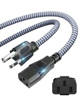 Cable De Alimentación Riksoin De 3 Pines Trenzado De 10 Pies/3 M Ac 10 A 110 V-250 V - Venta Internacional.
