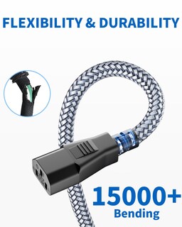 Foto 3 | Foto 3 | Cable De Alimentación Riksoin De 3 Pines Trenzado De 10 Pies/3 M Ac 10 A 110 V-250 V - Venta Internacional.