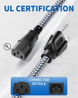 Foto 5 | Foto 5 | Cable De Alimentación Riksoin De 3 Pines Trenzado De 10 Pies/3 M Ac 10 A 110 V-250 V - Venta Internacional.
