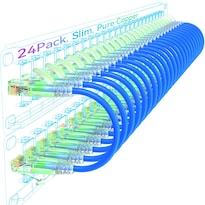 Cables De Conexión Ethernet Sokqovt Cat6a 2 Pies (paquete De 24) Azul - Venta Internacional.
