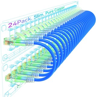 Foto 1 | Foto 1 | Cables De Conexión Ethernet Sokqovt Cat6a 2 Pies (paquete De 24) Azul - Venta Internacional.