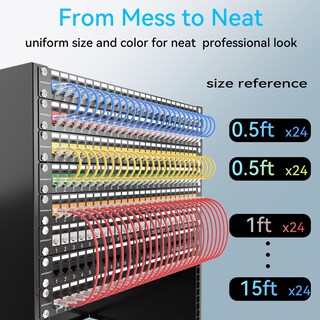 Foto 4 | Foto 4 | Cables De Conexión Ethernet Sokqovt Cat6a 2 Pies (paquete De 24) Azul - Venta Internacional.