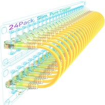 Cables De Conexión Ethernet Sokqovt Cat6a Slim 1 Pie 10 G Paquete De 24 - Venta Internacional.