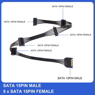 Foto 2 | Foto 2 | Divisor De Cables De Extensión De Alimentación Sata A 5 Sata Paquete De 2 Unidades Ysiueng - Venta Internacional.
