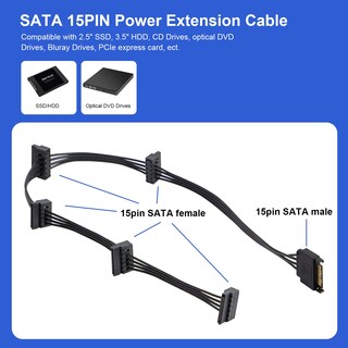 Foto 3 | Foto 3 | Divisor De Cables De Extensión De Alimentación Sata A 5 Sata Paquete De 2 Unidades Ysiueng - Venta Internacional.