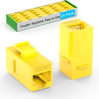 Acoplador Keystone Sokqovt Cat6 Rj45 (paquete De 24)  Color Amarillo - Venta Internacional.