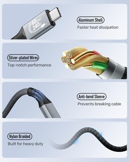 Foto 5 | Foto 5 | Cable Usb4 Agfinest Thunderbolt 4 2 M 240 W Carga Rápida 40 Gbps - Venta Internacional.