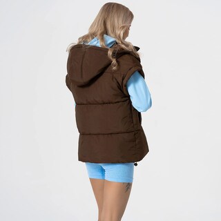Foto 7 | Foto 7 | Chaleco Acolchado Shiyifa Para Mujer Ligero Café Con Capucha Talla L - Venta Internacional.