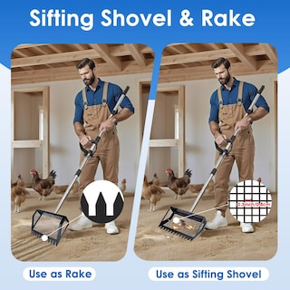 Foto 5 | Foto 5 | Recogedor Y Rastrillo Para Excrementos De Pollo 2 En 1 Bsemax De Acero Inoxidable - Venta Internacional.