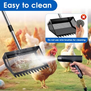 Foto 7 | Foto 7 | Recogedor Y Rastrillo Para Excrementos De Pollo 2 En 1 Bsemax De Acero Inoxidable - Venta Internacional.