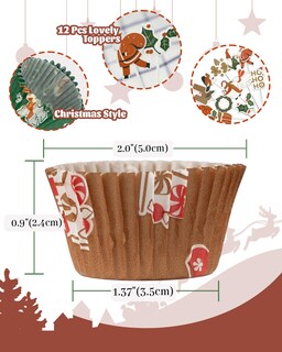 Foto 2 | Foto 2 | Forros Para Magdalenas Bake Choice Christmas Con Adornos 400 Unidades - Venta Internacional.