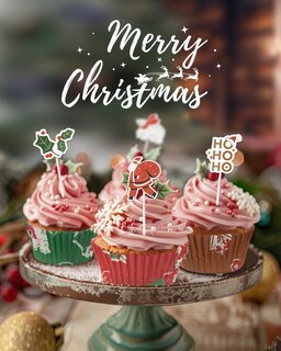 Foto 5 | Foto 5 | Forros Para Magdalenas Bake Choice Christmas Con Adornos 400 Unidades - Venta Internacional.