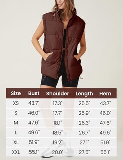 Foto 3 | Foto 3 | Chaleco Acolchado Athlisan Para Mujer Cuello Alto Acolchado Color Marrón - Venta Internacional.