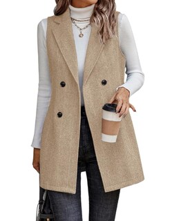 Foto 1 | Foto 1 | Chaqueta Blazer De Tweed Sin Mangas Largas Idealsanxun Para Mujer - Venta Internacional.