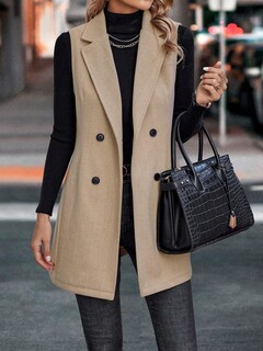 Foto 2 | Foto 2 | Chaqueta Blazer De Tweed Sin Mangas Largas Idealsanxun Para Mujer - Venta Internacional.
