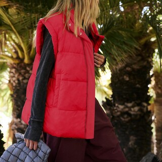 Foto 4 | Foto 4 | Chaleco Acolchado Songling Oversize Para Mujer Rojo Talla S - Venta Internacional.