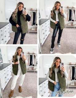Foto 7 | Foto 7 | Chaleco Acolchado Athlisan Para Mujer Color Verde Militar Con Cuello Alto Talla L - Venta Internacional.