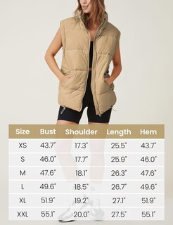 Foto 3 | Foto 3 | Chaleco Acolchado Athlisan Con Cuello Alto Para Mujer Color Caqui - Venta Internacional.