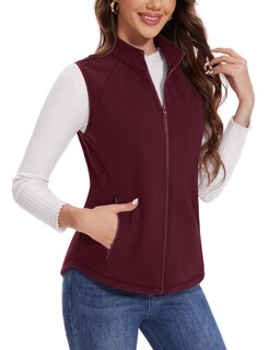 Foto 1 | Foto 1 | Chaleco Magcomsen De Forro Polar Ligero Para Mujer Color Rojo Vino L - Venta Internacional.