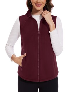 Foto 2 | Foto 2 | Chaleco Magcomsen De Forro Polar Ligero Para Mujer Color Rojo Vino L - Venta Internacional.