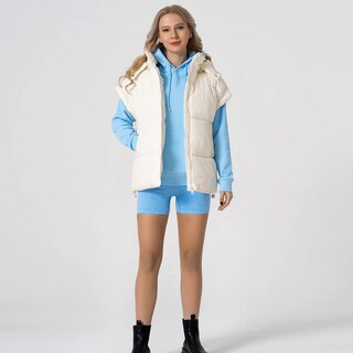 Foto 6 | Foto 6 | Chaleco Acolchado Shiyifa Para Mujer Extragrande Ligero De Color Beige - Venta Internacional.