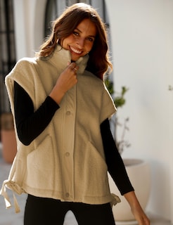 Foto 3 | Foto 3 | Chaleco Polar Nicfazy Para Mujer Sin Mangas Con Botones Sherpa - Venta Internacional.