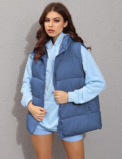 Foto 5 | Foto 5 | Chaleco Acolchado Athlisan Para Mujer Color Azul-gris Talla Xs - Venta Internacional.