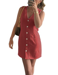 Foto 6 | Foto 6 | Chaleco Minivestido Imctah Para Mujer De Algodón Y Lino Oxidado Con Bolsillos - Venta Internacional.