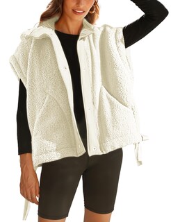 Foto 1 | Foto 1 | Chaleco Polar Nicfazy Para Mujer Chaqueta Sherpa Con Botones Color Albaricoque - Venta Internacional.
