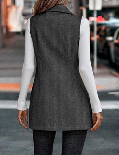 Foto 2 | Foto 2 | Chaqueta Blazer De Tweed Sin Mangas Largas Idealsanxun Para Mujer - Venta Internacional.