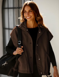 Foto 5 | Foto 5 | Chaleco Polar Nicfazy Para Mujer Sin Mangas Con Botones Marrón - Venta Internacional.