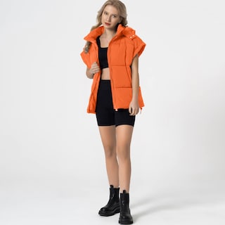 Foto 7 | Foto 7 | Chaleco Acolchado Ligero Para Mujer Puffer Vest Shiyifa Color Naranja - Venta Internacional.