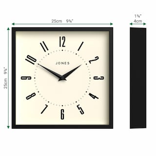 Foto 4 | Foto 4 | Reloj De Pared Jones Clocks  Retro Cuadrado 25 Cm Negro - Venta Internacional.