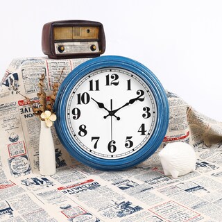 Foto 3 | Foto 3 | Reloj De Pared Jenlystime Retro De 30 Cm Silencioso No Hace Tictac Azul - Venta Internacional.