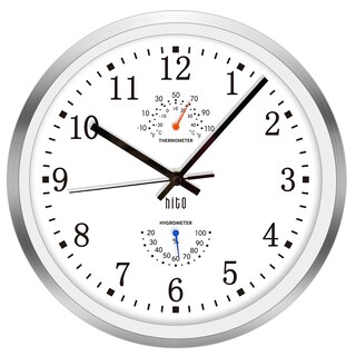 Foto 1 | Foto 1 | Reloj De Pared Hito Silent De 12 Pulgadas Con Marco De Aluminio Plateado - Venta Internacional.