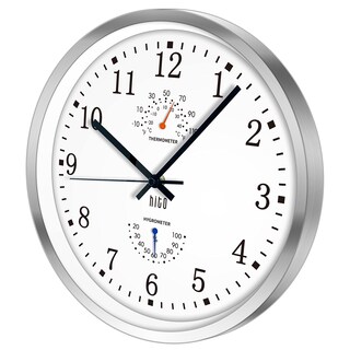 Foto 2 | Foto 2 | Reloj De Pared Hito Silent De 12 Pulgadas Con Marco De Aluminio Plateado - Venta Internacional.